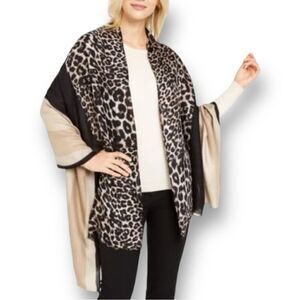 Calvin Klein Women's Colorblock Leopard Print Pashmina Scarf 70X27”